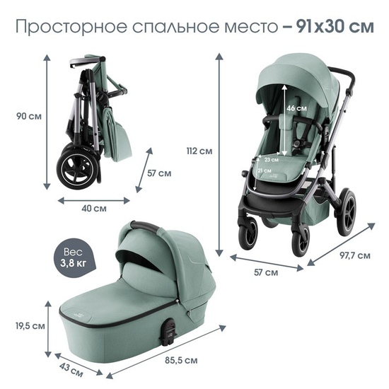Коляска 2 в 1 Britax Roemer Smile 5Z Jade Green - 1